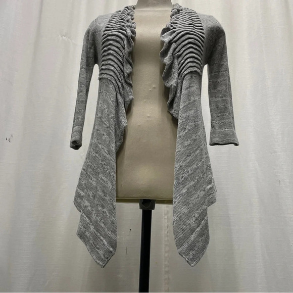 ANTHROPOLOGIE CINE SZ S Cotton Chamoisee Brown Open Front Cardigan Shrug Sweater - Picture 1 of 9